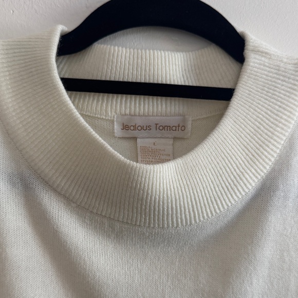 Jealous Tomato Cream Ruffle Sleeve Blouse - Picture 2 of 3